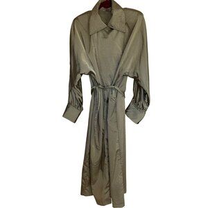 Mycra Pac Designer Wear Womens Trench Rain Coat One Size Gold Belted Pockets